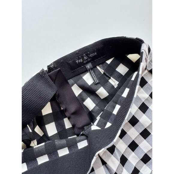 RAG & BONE Simone White Black Gingham Stretch Twill Skinny Trouser Pants, Size 2 - Picture 11 of 14
